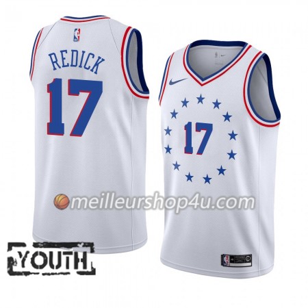 Maillot Basket Enfant Philadelphia 76ers J.J. Redick 17 2018-19 Nike Blanc Swingman
